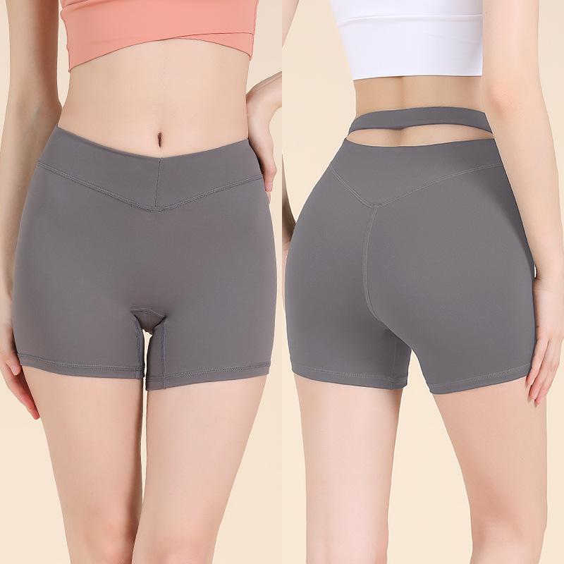 Women's Seamless Hip-Lifting Yoga Shorts with Drawstring - Nude Feel Three-Point Running & Fitness Hot Pants