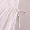 Sweet Mori Style Cotton Linen Embroidered Vest with Side Slit and Tie-Up Design