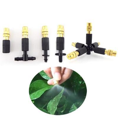 Boquilla de latón para refrigeración por agua de jardinería, rociador, cabezal de cobre, conector de manguera de agua de 4/7 mm, sistema de riego de césped
