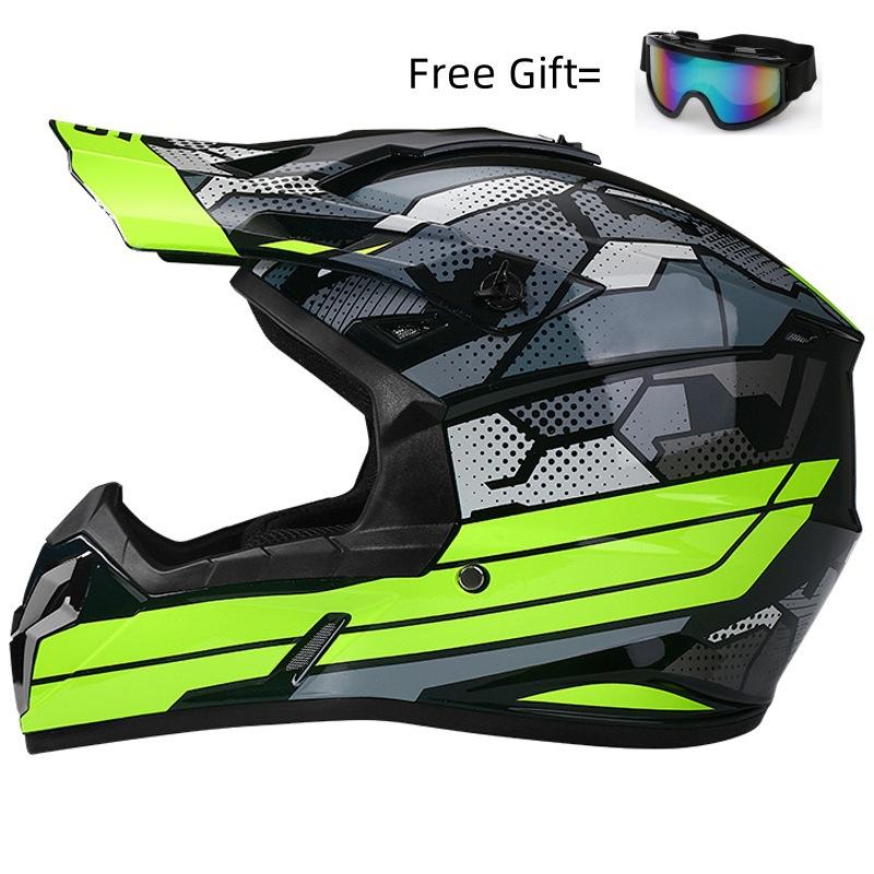 

Motorcycle helmet with goggles Electric vehicle helmet Cycling safety helmet Men s and women s off-road helmets average size камуфляж зеленый