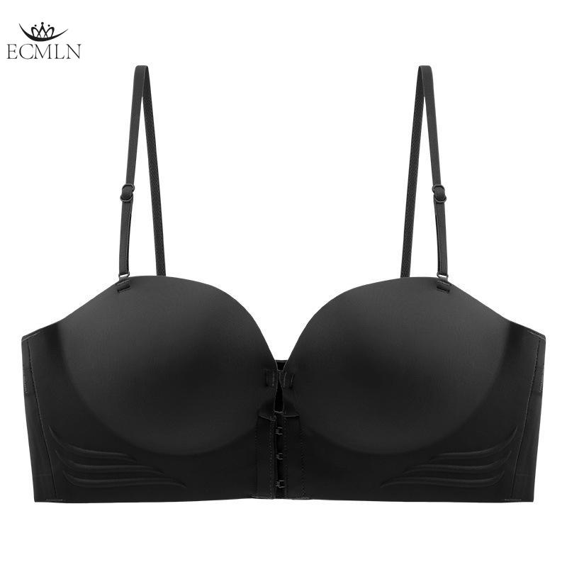 ECMLN Frontspenne Stroppeløs Dame Sexy Push Up BH Tykk Svamp Sklisikker Liten Bryst Samlet Komfortabel Pustende Undertøy BH