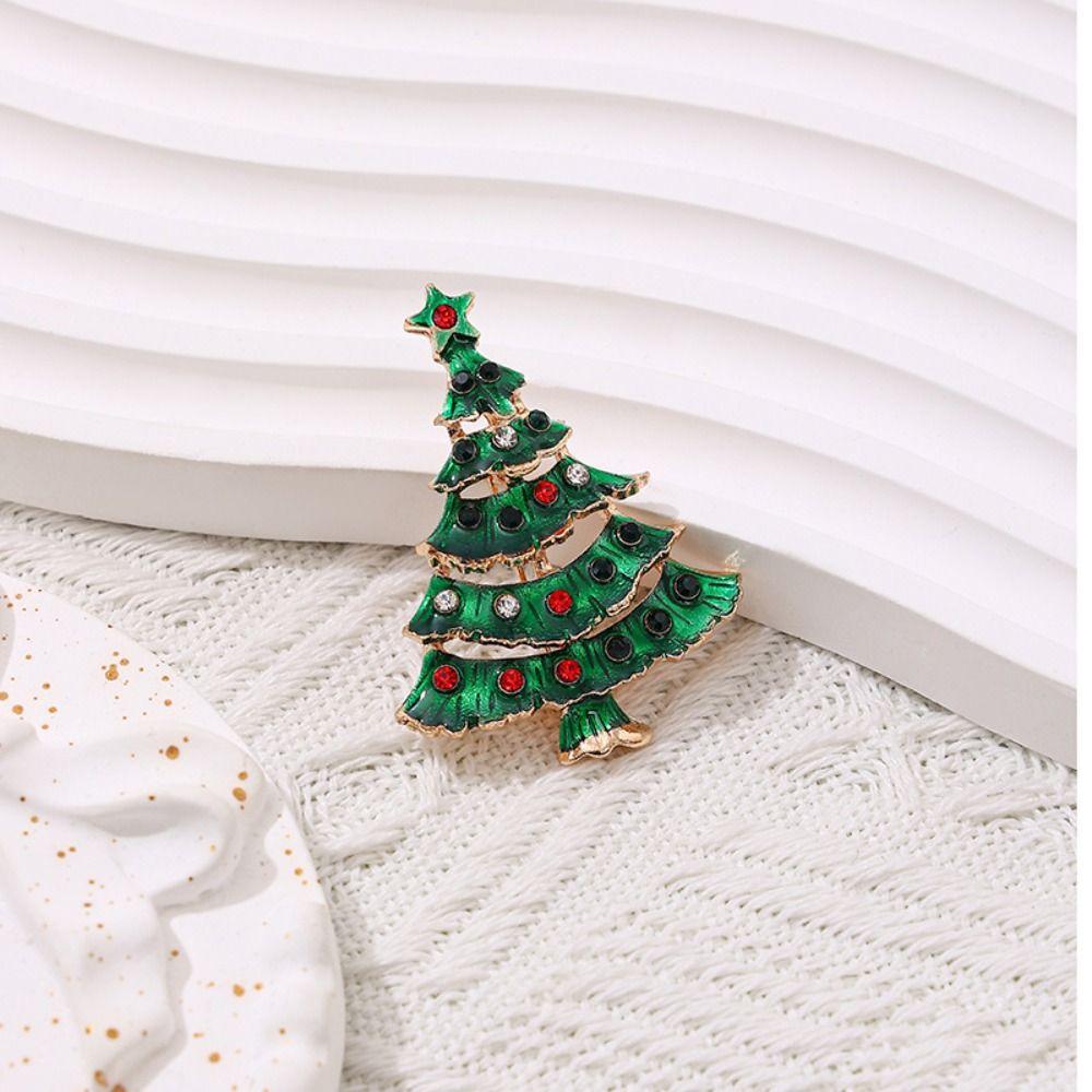 Korean Style Enamel Rhinestone Brooches Clothes Accessories Snowman Brooch Christmas Brooch  Daily