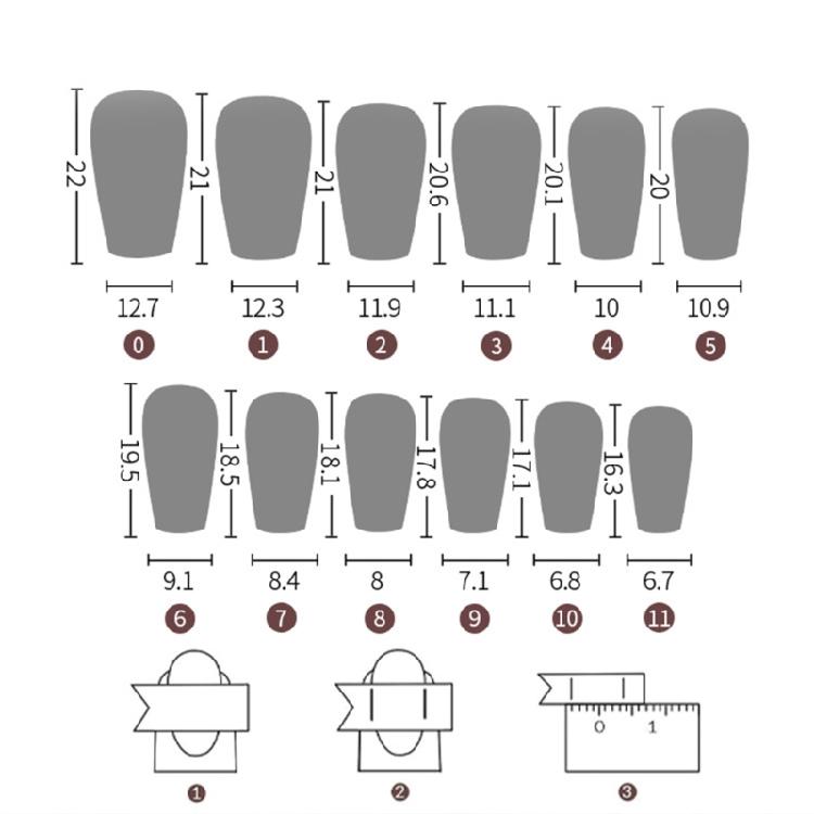 Medium Square False Nails Heart False Nails Full Cover False Nails Nails Decor