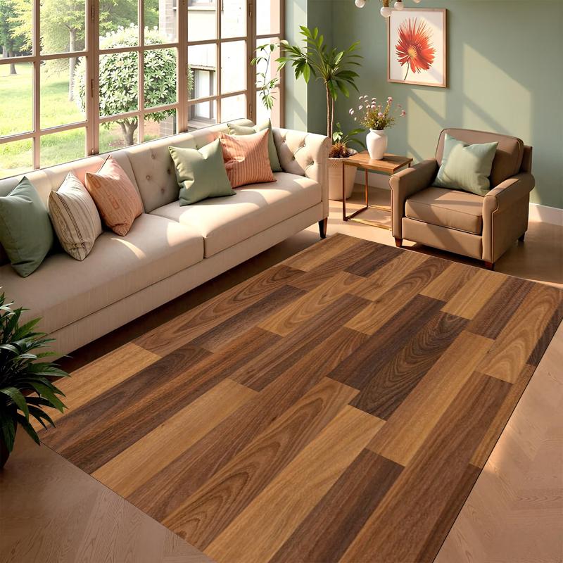 Vintage Wood Plank Carpet Mat Rug Home Decoration Living Room Bedroom Floor Decor Rustic Farmhouse Style Rugs Bedroom Decor
