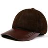 Autumn Winter Men and Women's Leather Baseball Cap Waterproof Windproof Hat Outdoor Sports