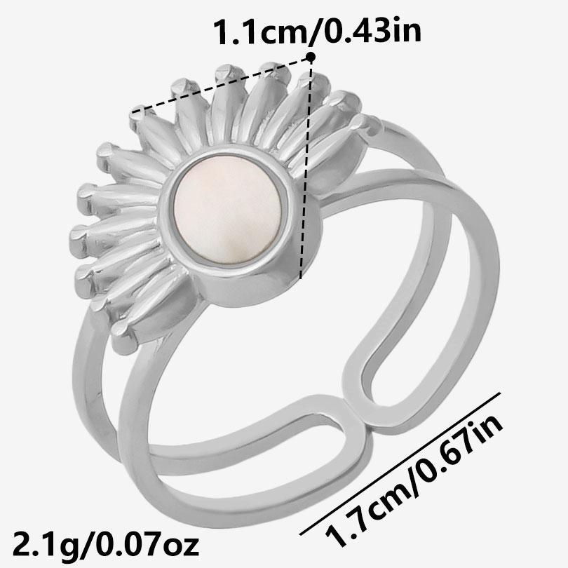 Exquisite White Shell Ring Silver Color Finger Jewelry Stainless Steel Rings For Women Men Accessories Beach Anillos Mujer Gift