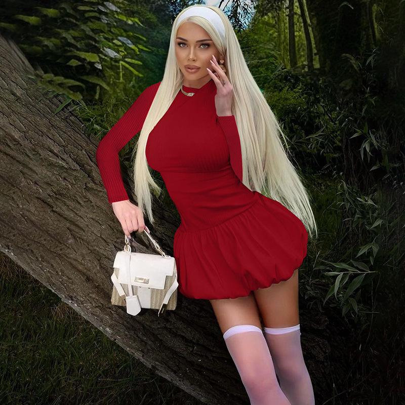 

Женская осенне-зимняя мода Spice Girls, облегающее платье-комбинация с оборками на бедрах S