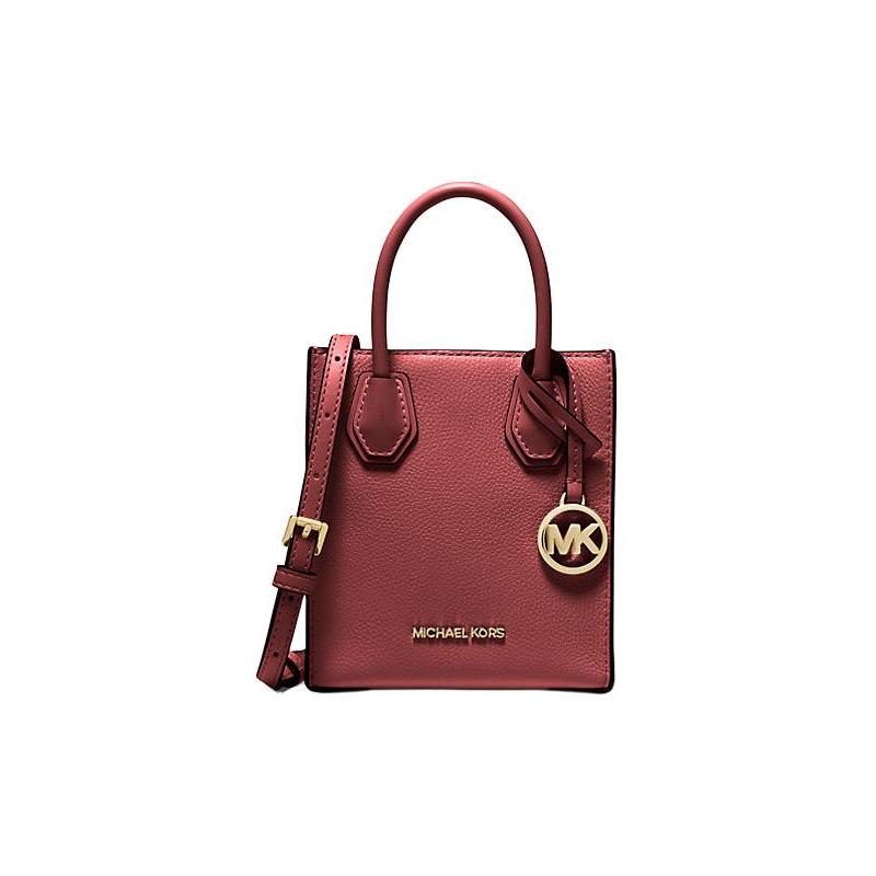MICHAEL KORS Mercer pebbled leather hand-held crossbody bag regular women's dark cherry color