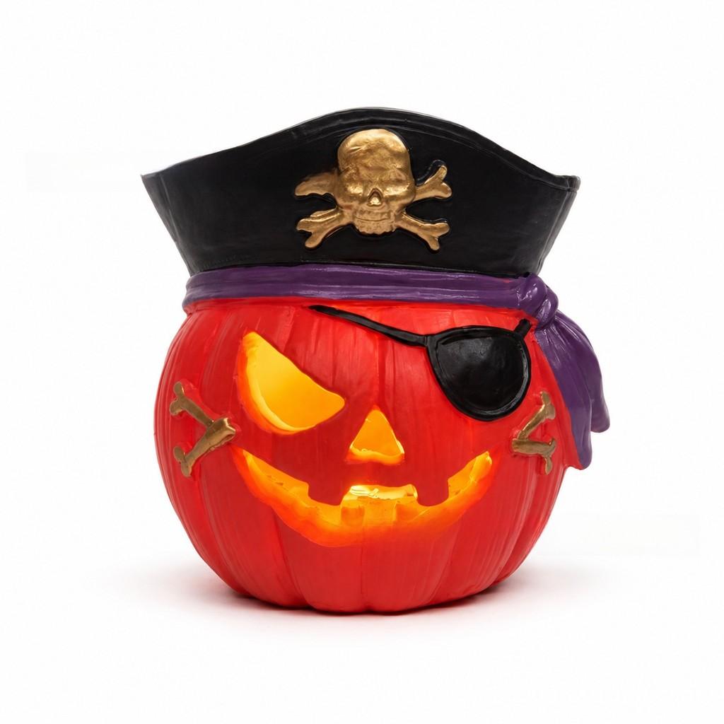 Lanterna a Zucca in Resina per Halloween Decorazione Esterna per Cortile con Luce LED per Celebrazioni Festive