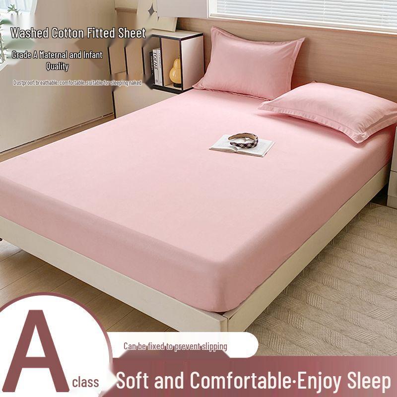 Nanjiren Washed Cotton Non-Slip Fitted Bedspread & Mattress Protector