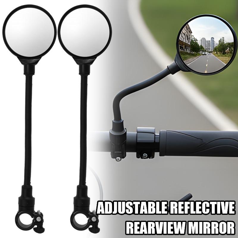 1/2PCS 360 Rotatable Adjustable Rearview Mirror Motorcycle Bendable Hose Mountain Road Bike Rearview Handlebar Grips Mirrors
