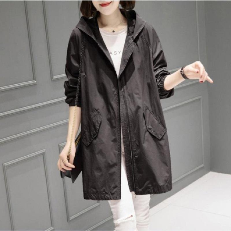 Mid-length Spring and Autumn Thin Windbreaker Jacket Temperament Casual Jacket Women