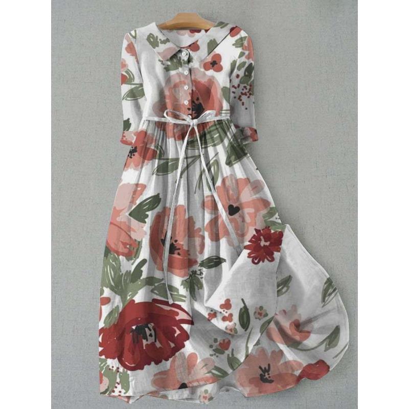 QICED Женские модные летние весенние повседневные платья с рукавом 3/4 XXXL