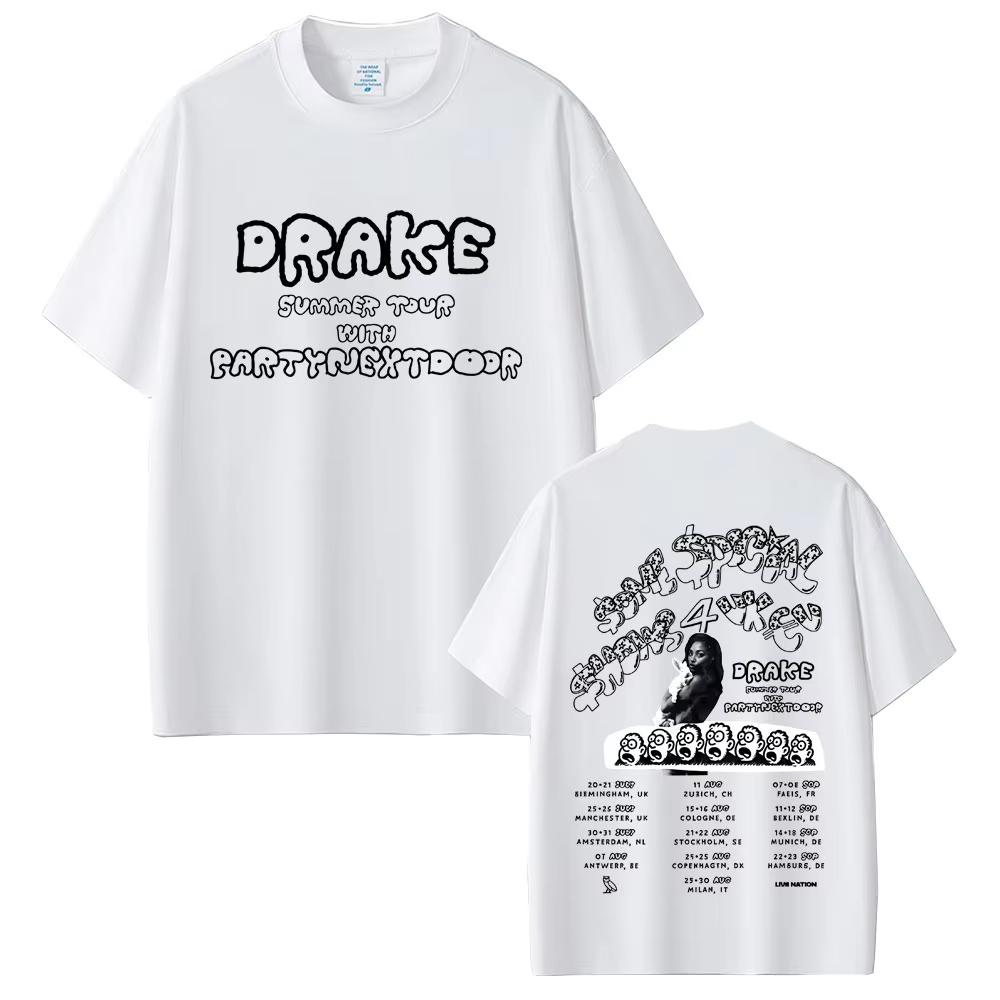 Rapper Drake Europe Tour with Partynextdoor 2025 T-shirt SSS4U Some Sexy Songs 4 U T Shirts Men's Women Hip Hop Fashion T-shirts