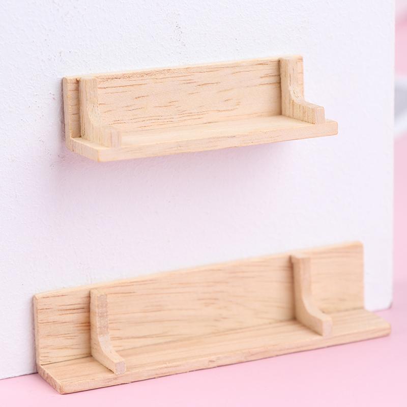 

1:12 миниатюрных деревянных настенных полок для кукольного домика, мебель для хранения, аксессуары A2