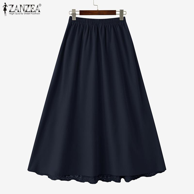 ZANZEA Women Casual Elegant Lace Patchwork A-Line Skirts