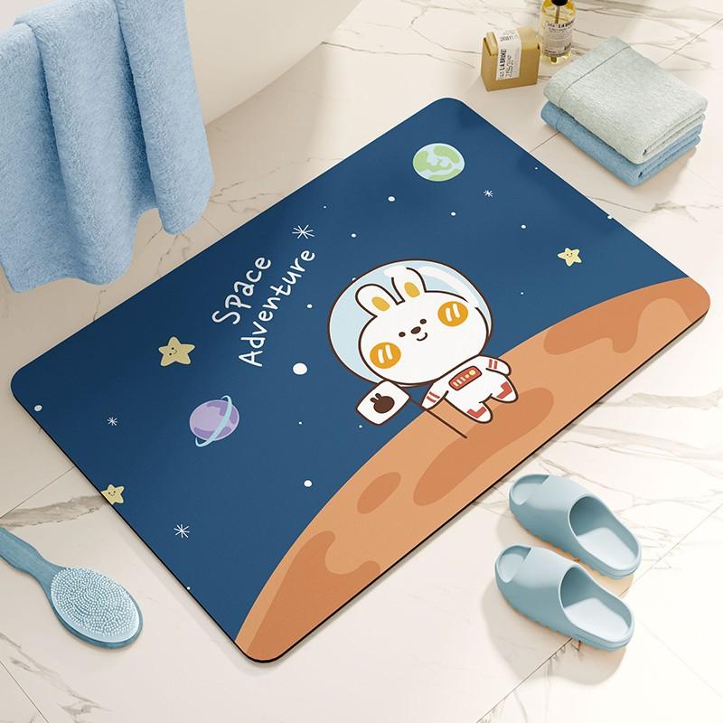Small Fresh Diatom Mud Soft Ground Paving Anti-Skid Pad Anti-Drop Floor Sticker Small Size Bathroom Absorbent Floor Mat Foot Pad