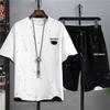 Set Estivo da Uomo alla Moda con T-shirt Stampata e Pantaloncini
