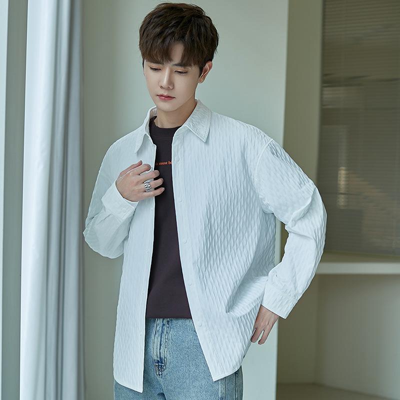 Трехмерная жаккардовая куртка мужская летняя тонкая повседневная микроширокая — фото 4