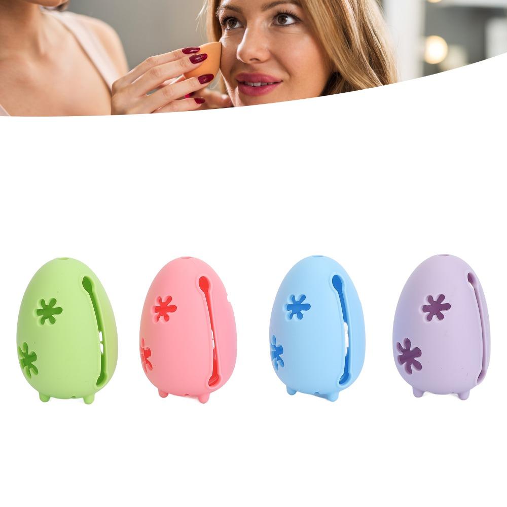 4pcs Double Sided Hollow Out Beauty Sponge Holder Vented Makeup Sponge Organizer For Quick Drying