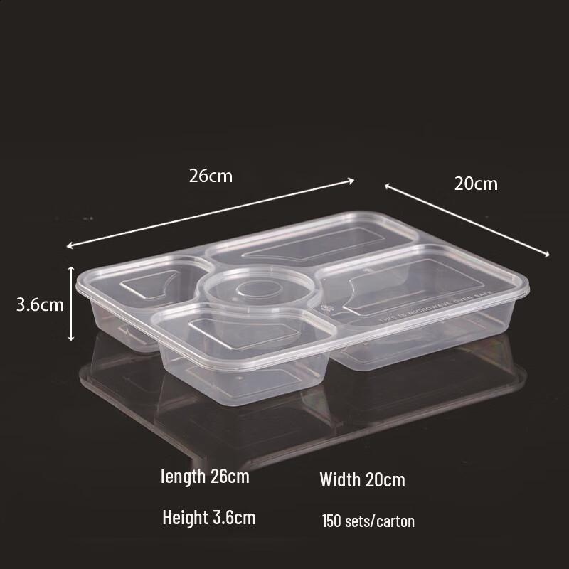 Ronghe Disposable Partitioned Meal Prep Containers with Lids
