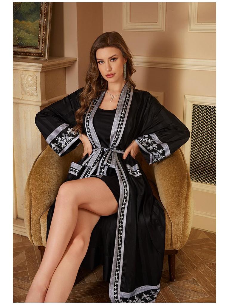 Albornoz de Lujo de Manga Larga para Mujer - Yukata de Primavera Otoño WP3373