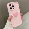 Cute 3D Love Heart Pink Silicone Phone Case for iPhone 16 15 Pro Max 16E 11 12 13 14 15 17 Pro Max 14 Plus 17 Air Matte Cover