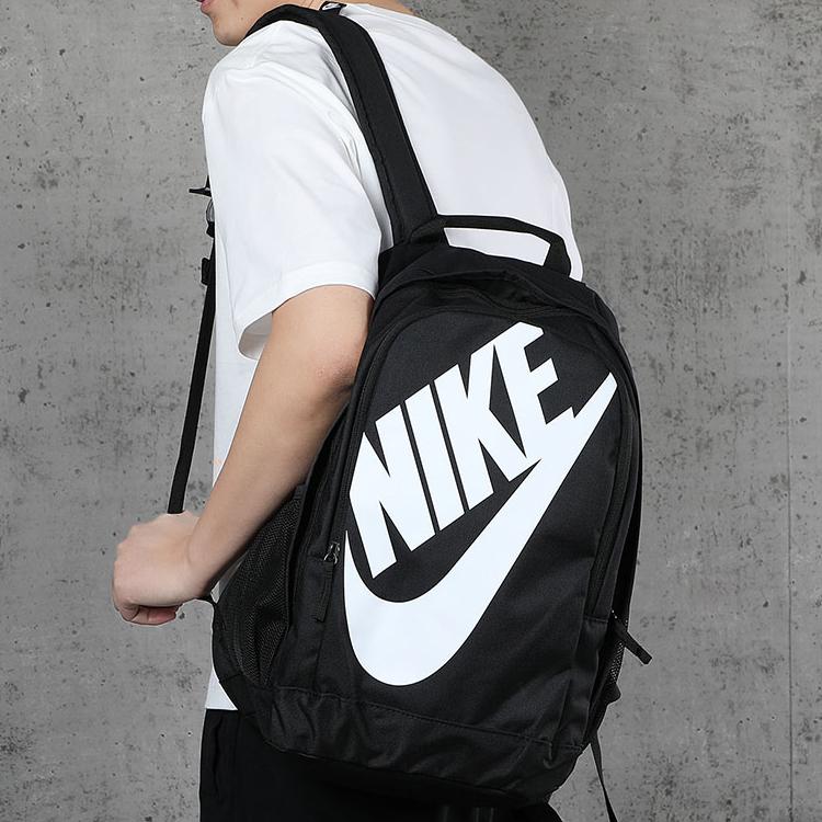 Nike Elemental Sports Casual Large Logo Print Zipper Backpack Unisex Backpack Black CK0953-010