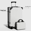 Leather Spinner Suitcase with Pull Handle, Large Capacity, Combination Lock - Perfect for Women, Men, and Students.
