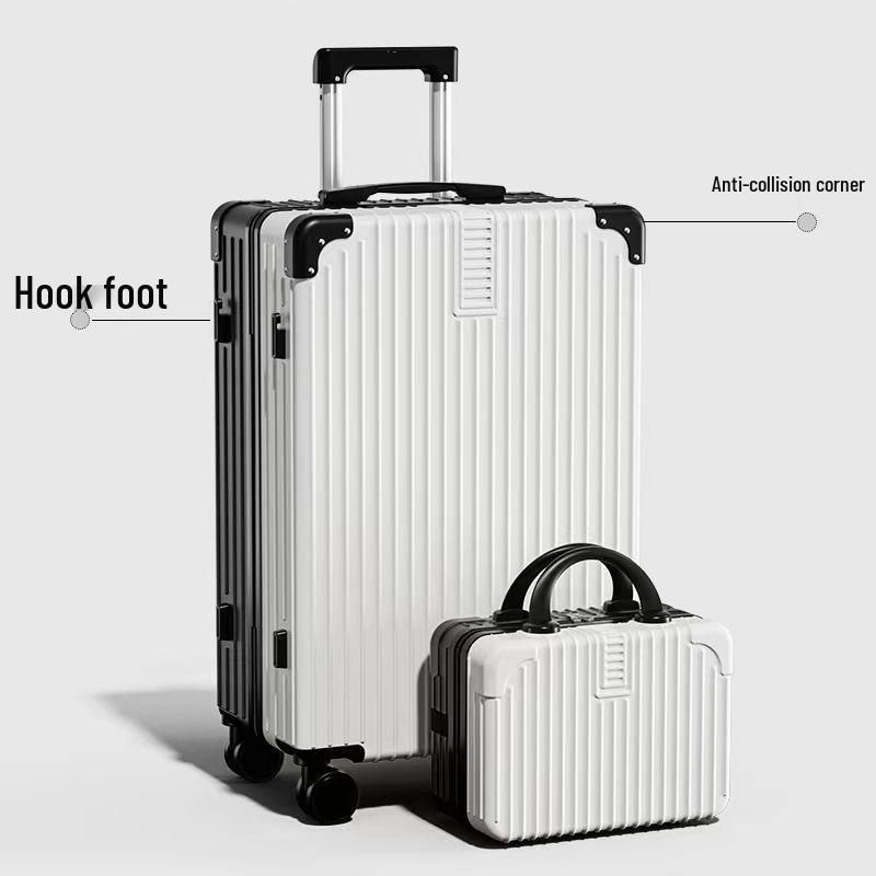 Leather Spinner Suitcase with Pull Handle, Large Capacity, Combination Lock - Perfect for Women, Men, and Students.