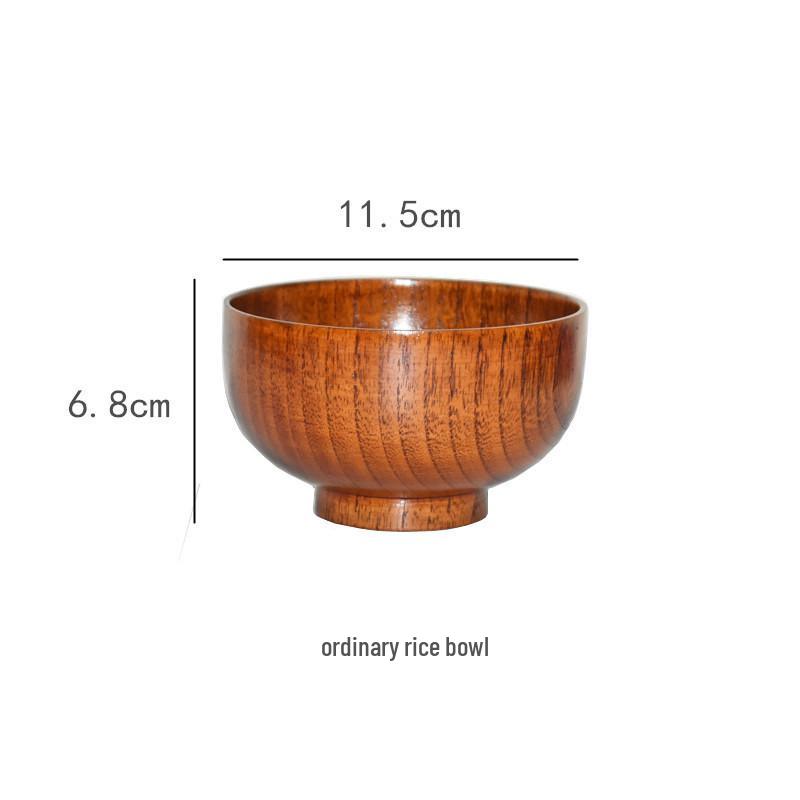 Jujube Wood Round Bowl for Eating and Soup