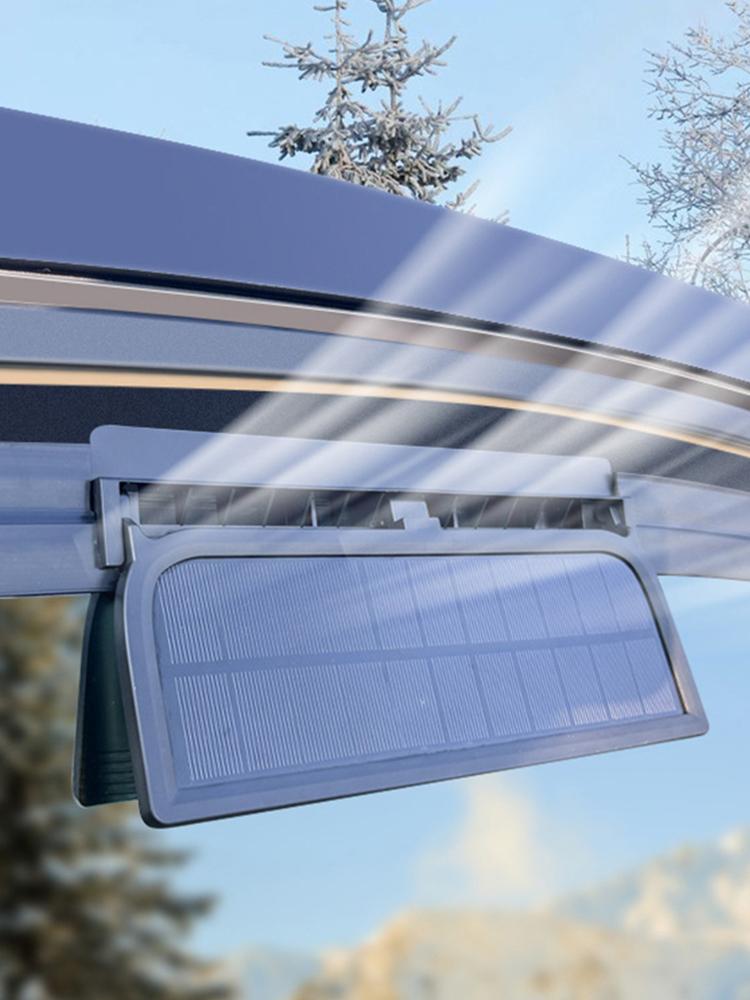 Solar Car Exhaust Fan with 3 Air Outlets Car Radiator Cooling Fan Eliminate Peculiar Smell Car Window Air Vent Fan for Vehicles