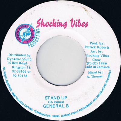 7inch Record GENERAL B - Stand Up NONE Shocking Vibes 1996 Jamaica Reggae, Ska & Dub Used