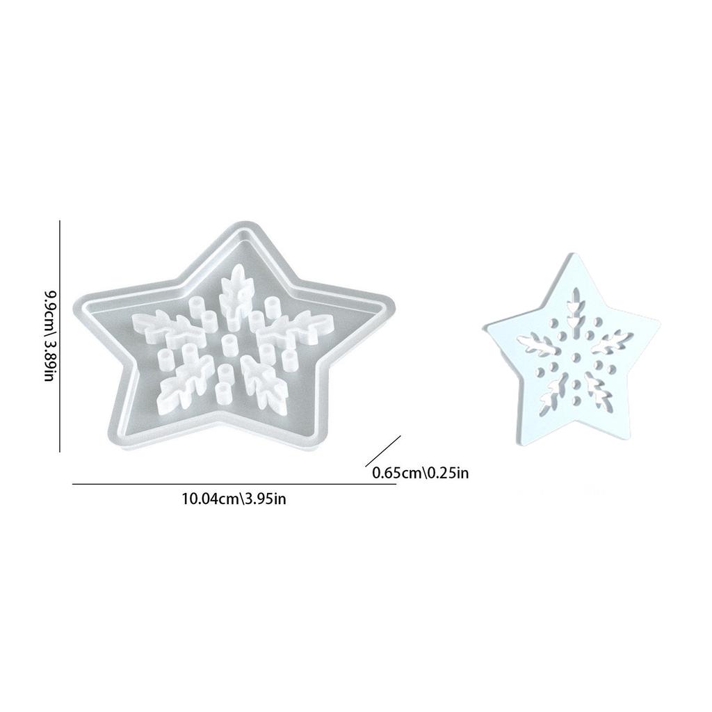 Mould Christmas Openwork Five-Pointed Star Silhouette Lamp Resin Silicone Mold Drip Resin DIY Star Plaster Egg Lamp Decorations