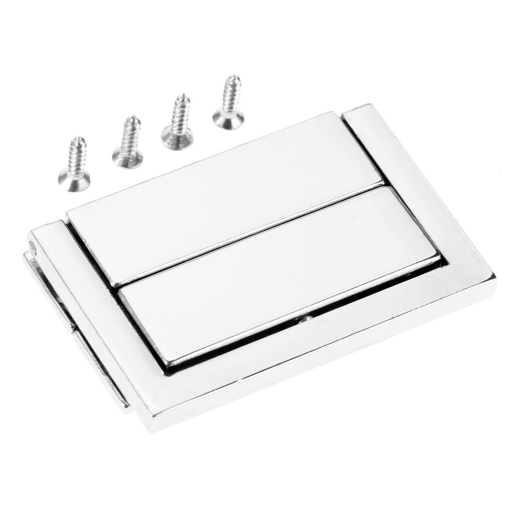 DRELD 2 Pièces Serrure Boîte Dorée/Argentée Loquet à Bascule Loquets pour Boîte à Bijoux Valise Boucle Clip Fermoir Quincaillerie de Meuble +Vis