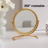 Desktop Makeup Mirror Household Bedroom Vanity Mirrors Dormitory Single-sided Mirror 360° Rotatable Iron Frame Cosmetic Mirrors