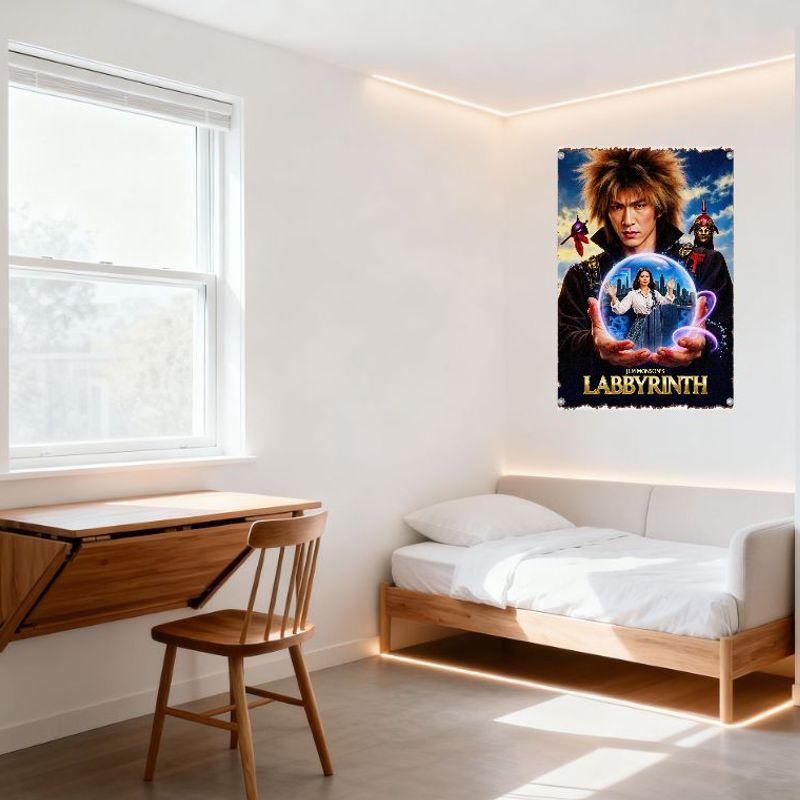 JLM Monson's Labyrinth Gothic Fantasy Metal Tin Sign, Vintage Movie Poster Wall Plaque for Home Bar Club Man Cave Decor