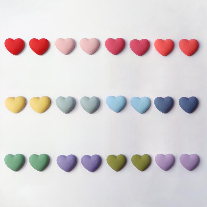 12 Pinze Magnetiche a Forma di Cuore per Frigorifero, Lavagna, Lavagna Bianca e Bacheca Decorazione