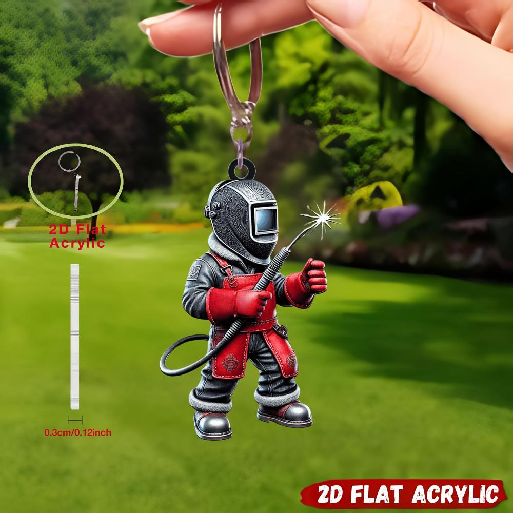 

2D акриловый плоский милый акриловый брелок сварщика, подходит для украшения рюкзака и ключей от машины, идеальный подарок для любителей бадминтона, украшение для праздничной вечеринки Style A