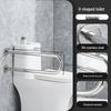 304 Stainless Steel Foldable U-Shaped Anti-Slip Safety Armrest for Elderly Toilet Assistance.