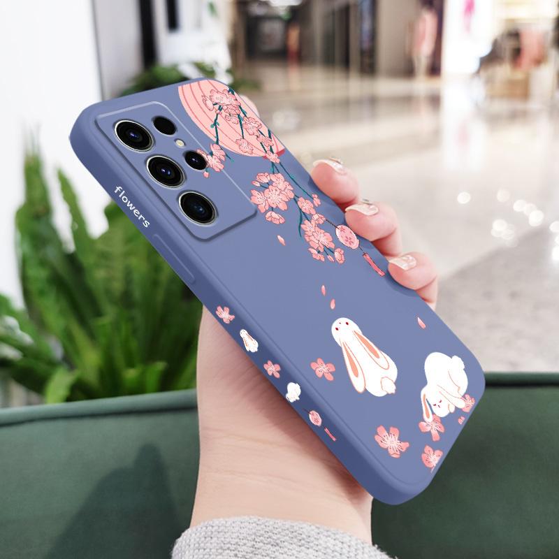 

Peach Bunny Phone Case For Samsung Galaxy S25FE S23 S22 S21 S20 Ultra Plus FE S10 S9 S10E Note 20 ultra 10 9 Plus Cover Galaxy S25 FE