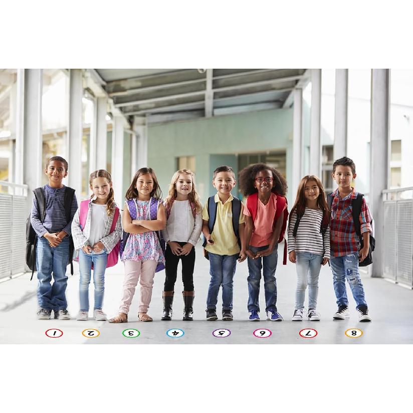 SICOHOME Line Up Spots for Classroom Floor Stickers - 36pcs Vinyl Line Up Dots 4" Removable Number Stickers for Classroom Decorations Kindergarten