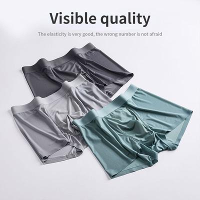 Erkek Buz Ipek Külot 120 s Yaz Ultra-ince Nefes Alabilir iz bırakmayan Külot erkek Yüksek Elastikiyet Antibakteriyel Boxer Külot