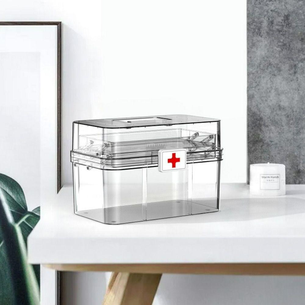 Sorting Storage Medicine Cabinet Plastic Drug Storage Box Medical Emergency Organizer  Clinic