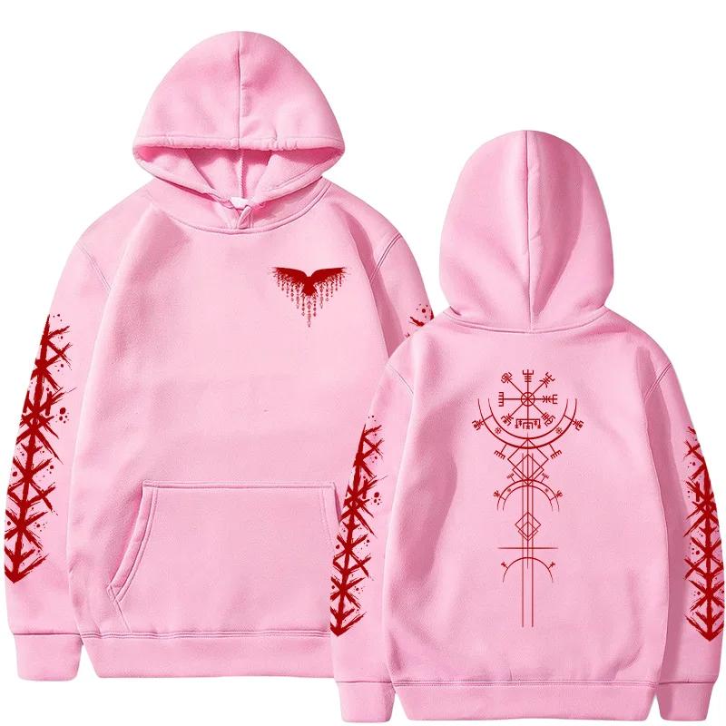 Autumn Winter Men Hoodie Viking Rune Pattern Sweatshirt Comfort Warm Casual Coat Outdoor Home High Quality Fashion Y2k 2025