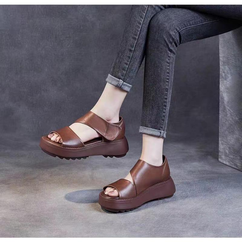 Nouvelles sandales à plateforme et velcro pour femmes