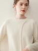 New Women's Cashmere Knit Sweater: Solid Color, Loose Fit, Slimming Round Neck - Perfect for Winter Base Layer