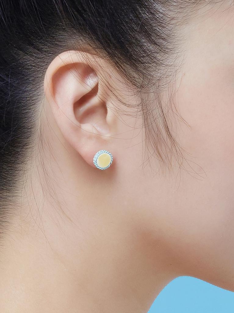 Lazy N Crazy Asymmetrical Yellow Mint Ceramic Crystal Earrings
