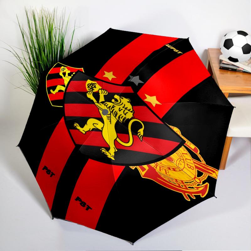 Sport Club Football Crest Printed Automatic Umbrella, 8-Frame for Travel, Camping, Casual Umbrella, Essential Gift for for Family and Friends