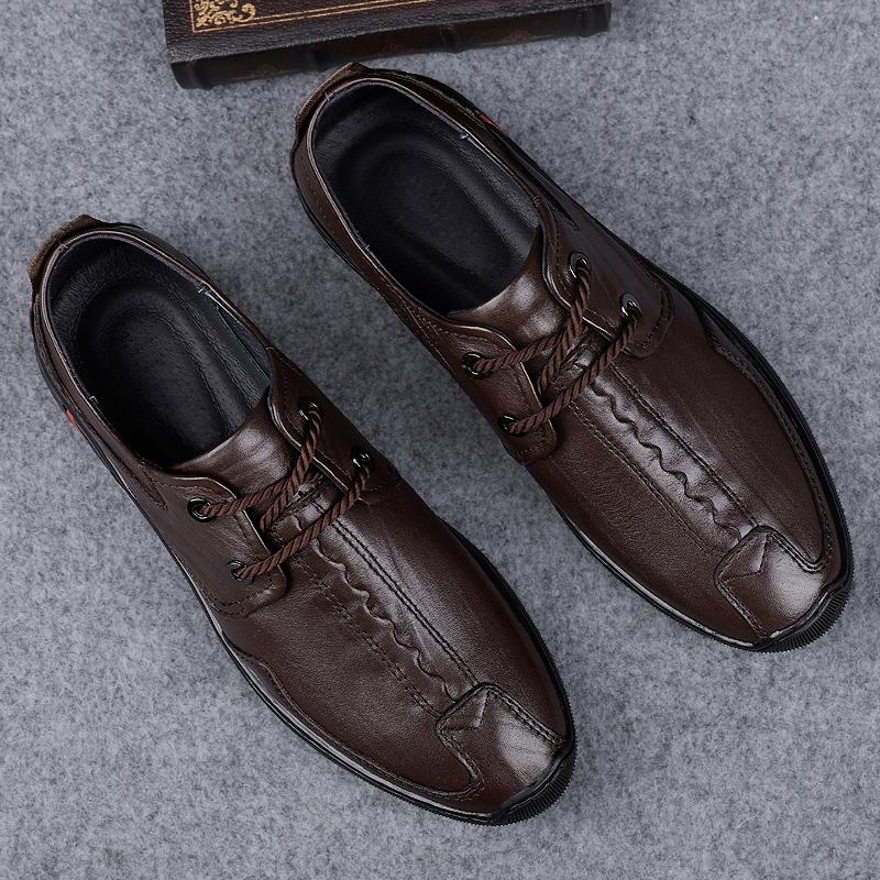 Fashion Genuine Leather Men's Oxford Shoes Spring Male Business Shoes Classic Formal Dress Footwear Luxury Brand Casual Shoes Sneakers